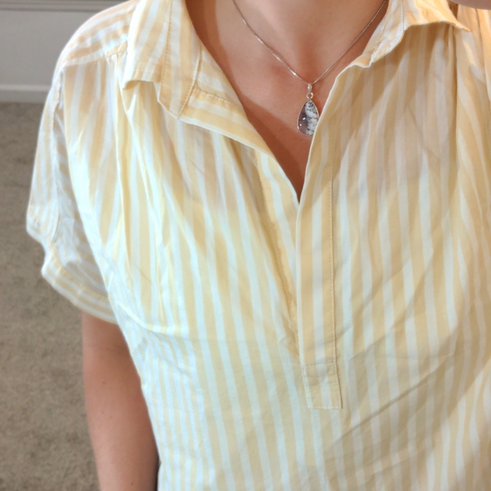Universal Thread 100% cotton olive xl / yellow large collared tops used bundle - Picture 6 of 7